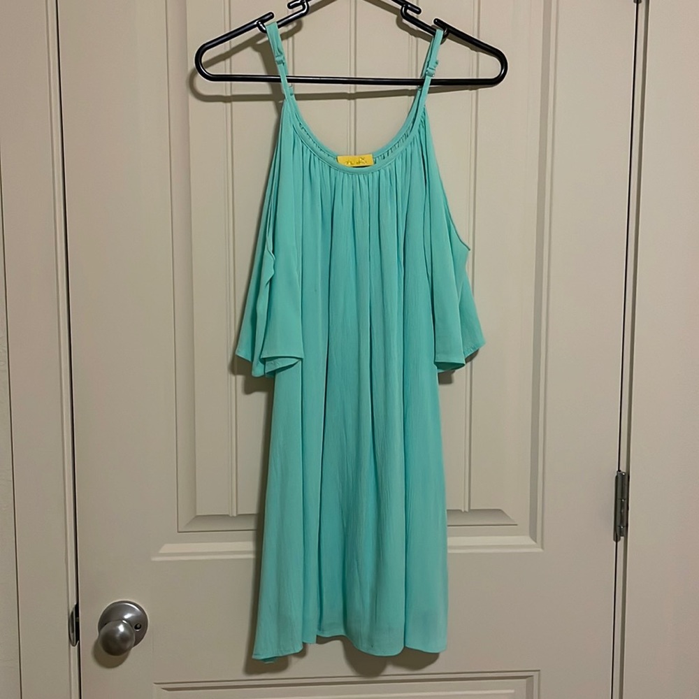 Teal mini dress
